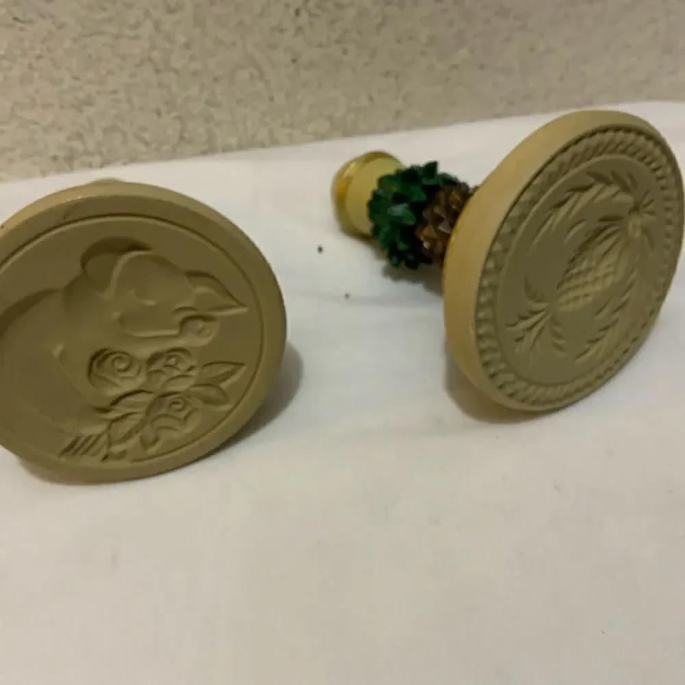 Set of 2 Brown Bag Cookie Art.  Cookie Stamp.  5” tall